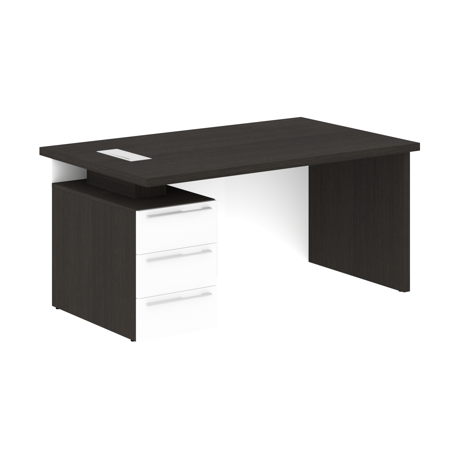 Стол письменный СП-064-25-24(L) Дуб Мореный/Белый глянец 1600х900х750 KANON