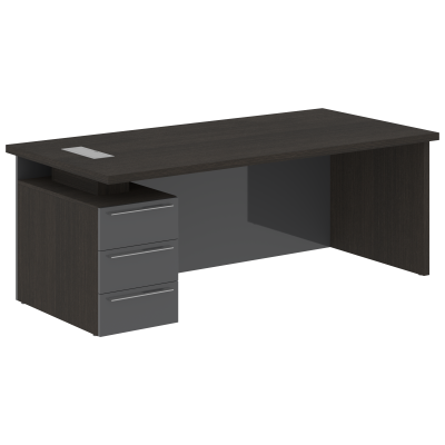 Стол письменный СП-064-25-23(L) Дуб Мореный/Серый глянец 2000х900х750 KANON