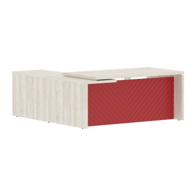 Стол руководителя TLCT 1820(R) Сосна Эдмонт Z/Красный 1800х2000х750 TORR LUX