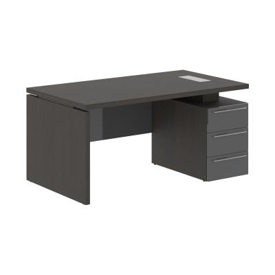 Стол письменный СП-064-25-06(R) Дуб Мореный/Серый глянец 1600х900х750 KANON