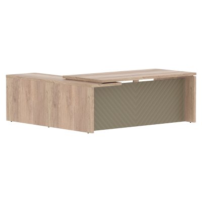 Стол руководителя TLCT 2020(R) Дуб Каньон Z/Капучино 2000х2000х750 TORR LUX