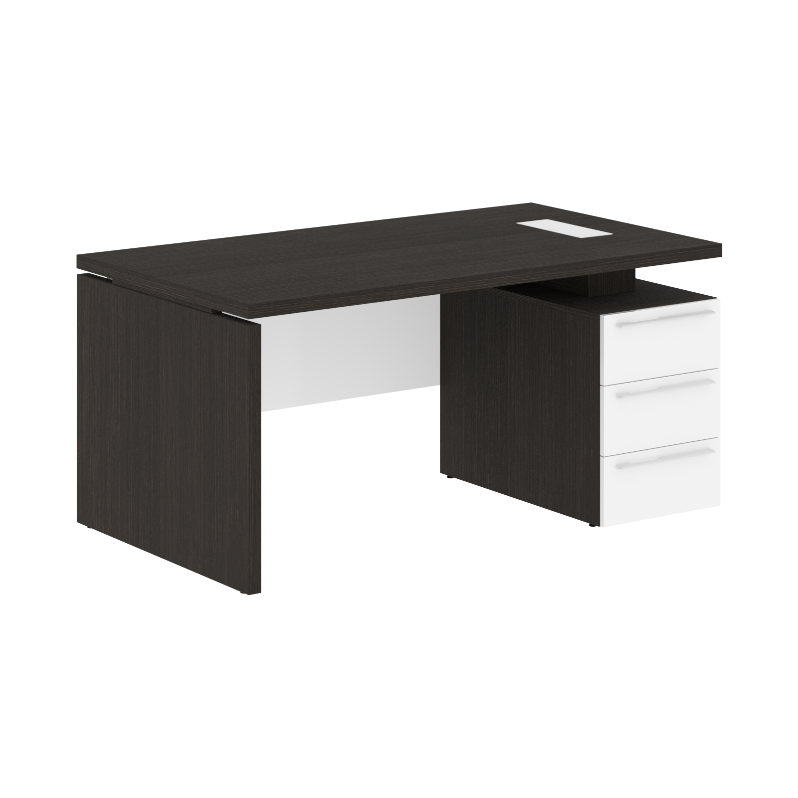 Стол письменный СП-064-25-06(R) Дуб Мореный/Белый глянец 1600х900х750 KANON