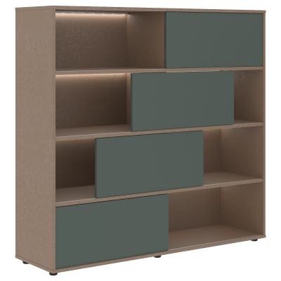 Стеллаж с дверьми купе VMCS 1615 Нефрит/Кобра 1600х450х1517 VELION