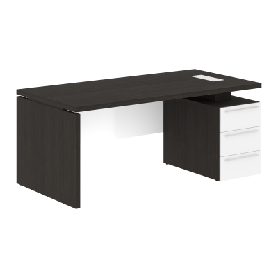 Стол письменный СП-064-25-25(R) Дуб Мореный/Белый глянец 1800х900х750 KANON