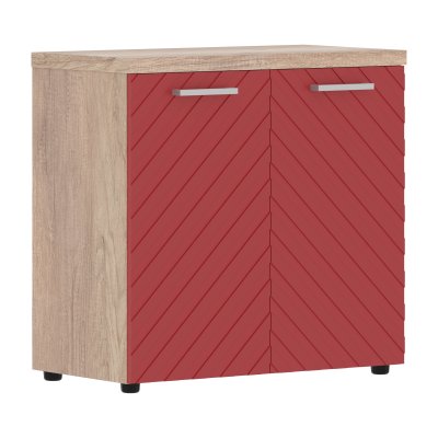 Шкаф с глухими малыми дверьми и топом TLLC 85.1 Красный/Дуб Каньон Z 856х450х833 TORR LUX