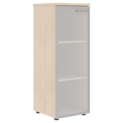 Шкаф колонка со стеклянной дверью в алюминиевой раме (L) и топом XMC 42.7(L) Бук Тиара 432х432х1190