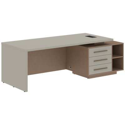 Стол руководителя с тумбой VCT 2390(R) Аметист/Бронза браш/Кобра 2300х900х750 VELION