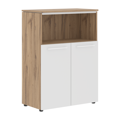 Шкаф с глухими малыми дверьми MMC 85.3 Белый/Дуб Денвер светлый 854х423х1188 MORRIS TREND