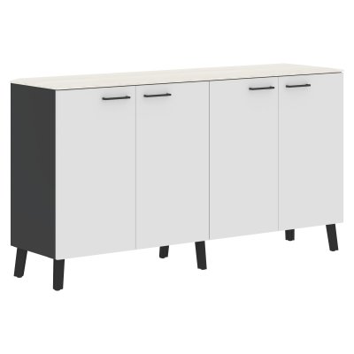 Греденция JLGR 1745 Ясень белый/Белый/Антрацит 1706х452х938 JAY