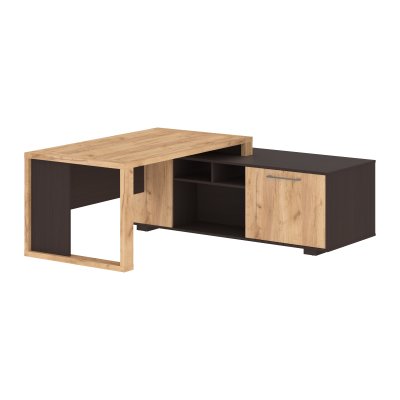 Стол руководителя с тумбой ACT 1918(R) Дуб Бофорд/Венге Магия 1900х1800х750 ALTO