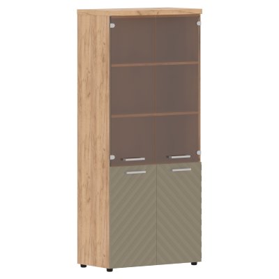 Шкаф комбинированный с топом TLHC 85.2 Капучино/Дуб Бофорд Z 856х450х1968 TORR LUX