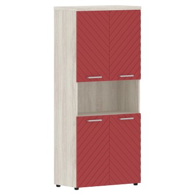 Шкаф с комплектами малых дверей и топом TLHC 85.4 Красный/Сосна Эдмонт Z 856х450х1968 TORR LUX