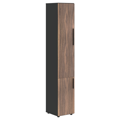 Шкаф высокий узкий VRHCS 40.3 Американский орех/Яшма черный 400х430х2253 VELION VENEER