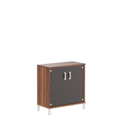 Шкаф низкий со стеклянными дверьми B 410.5 Орех Даллас 900х450х920 BORN