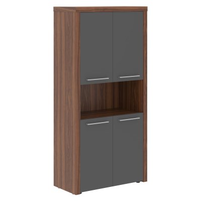 Шкаф с 2-мя комплектами глухих малых дверей и обвязкой ZHC 85.4 Антрацит/Орех Даллас 964х452х1984