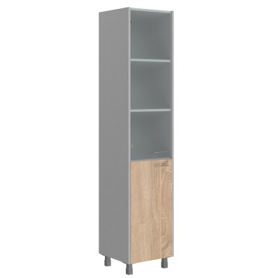 Шкаф колонка комбинированная OHC 45.2(L) Дуб Сонома светлый/Металлик 456х450х2147 OFFIX NEW