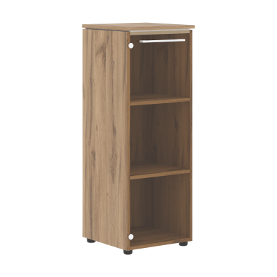 Шкаф колонка со стеклянной дверью MMC 42.2 Белый/Дуб Денвер светлый 429х423х1188 MORRIS TREND