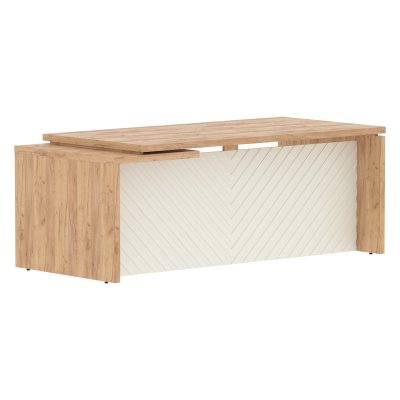 Стол руководителя TLCT 209(R) Дуб Бофорд Z/Латте 2000х900х750 TORR LUX