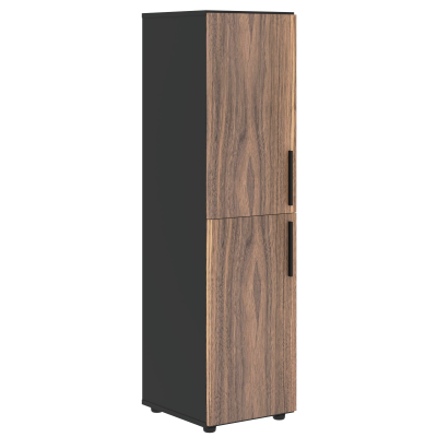 Шкаф средний узкий VRMCS 40.4 Американский орех/Яшма черный 400х430х1517 VELION VENEER