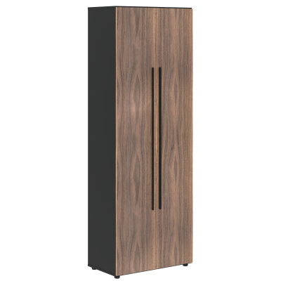 Шкаф для одежды VRWCS 80.1 Американский орех/Яшма черный 800х430х2253 VELION VENEER