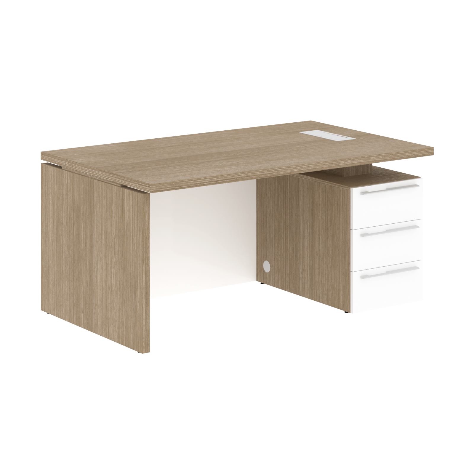 Стол письменный СП-064-25-24(R) Дуб Натуральный/Белый глянец 1600х900х750 KANON