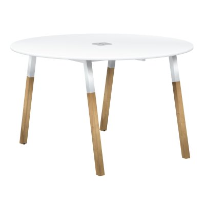 Стол FRST 1250 Белый премиум/Белый-Бук 1250х1250х733 FORTA