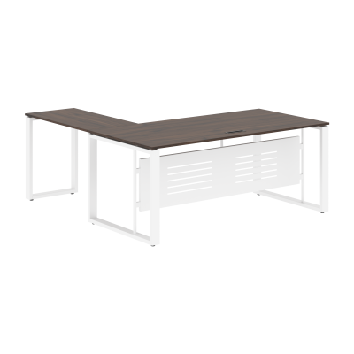 Стол руководителя ECT 1819M Дуб Денвер темный/Белый 1800х1900х750 ENIO