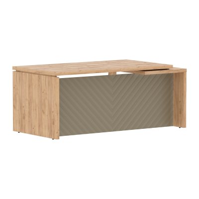 Стол руководителя TLCT 189(L) Дуб Бофорд Z/Капучино 1800х900х750 TORR LUX