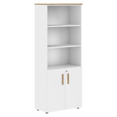 Шкаф с 1 комп-том малых дверей и топом FHC 80.5(Z) Белый премиум/Дуб Гамильтон 802х429х1983 FORTA