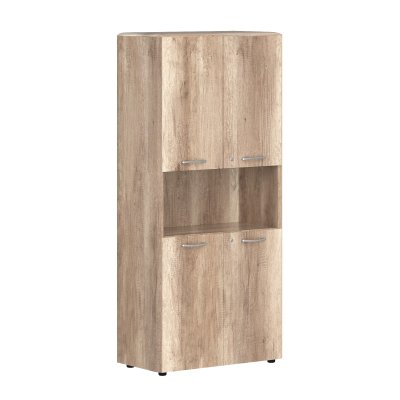 Шкаф с замками на глухих малых дверях и обвязкой DHC 85.4(Z) Дуб Каньон 892х450х1950 DIONI