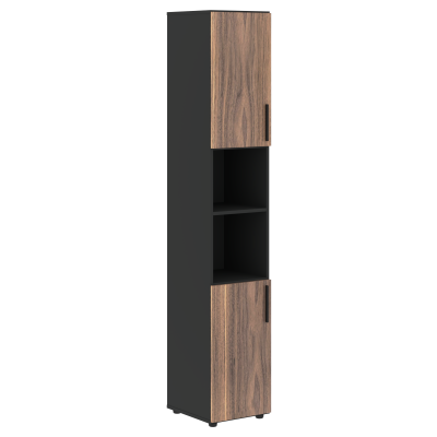 Шкаф высокий узкий VRHCS 40.4 Американский орех/Яшма черный 400х430х2253 VELION VENEER