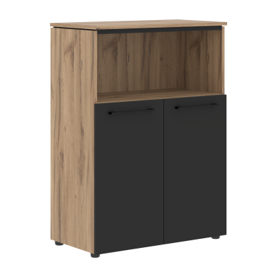 Шкаф с глухими малыми дверьми MMC 85.3 Антрацит/Дуб Денвер светлый 854х423х1188 MORRIS TREND