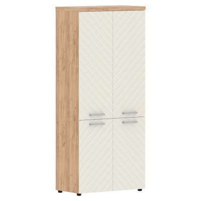 Шкаф со средними и малыми дверьми TLHC 85.3 Латте/Дуб Бофорд Z 856х450х1968 TORR LUX