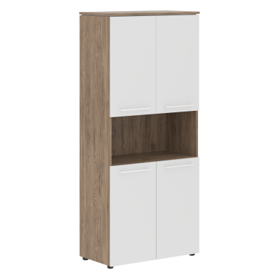 Шкаф с 2-мя комплектами глухих малых дверей MHC 85.4 Белый/Кария Пальмира 854х423х1956 MORRIS TREND