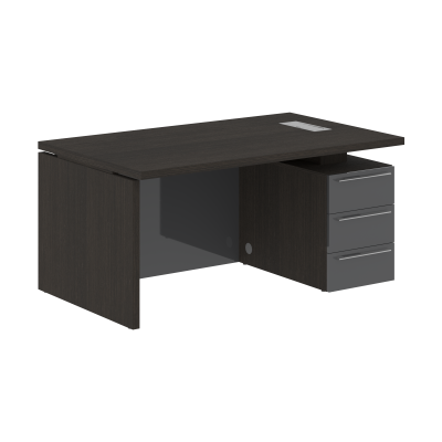 Стол письменный СП-064-25-24(R) Дуб Мореный/Серый глянец 1600х900х750 KANON