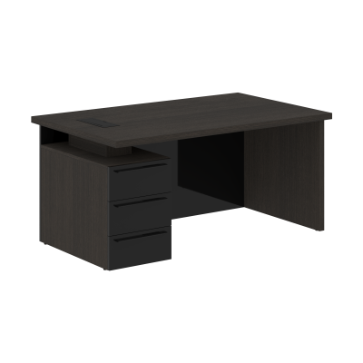 Стол письменный СП-064-25-24(L) Дуб Мореный/Черный глянец 1600х900х750 KANON