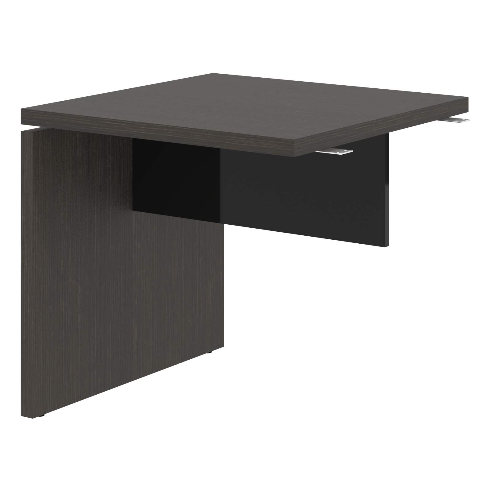 Брифинг-приставка СП-064-25-10 Дуб Мореный/Черный глянец 800х800х750 KANON