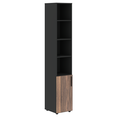Шкаф высокий узкий VRHCS 40.5 Американский орех/Яшма черный 400х430х2253 VELION VENEER