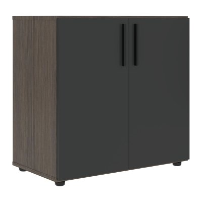 Шкаф низкий широкий VLCS 80.1 Яшма черный/Дуб Сильвер 800х430х781 VELION