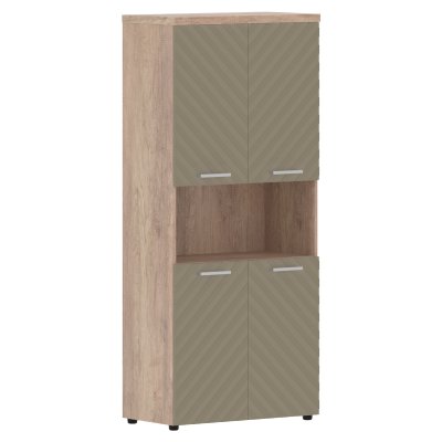 Шкаф с комплектами малых дверей и топом TLHC 85.4 Капучино/Дуб Каньон Z 856х450х1968 TORR LUX