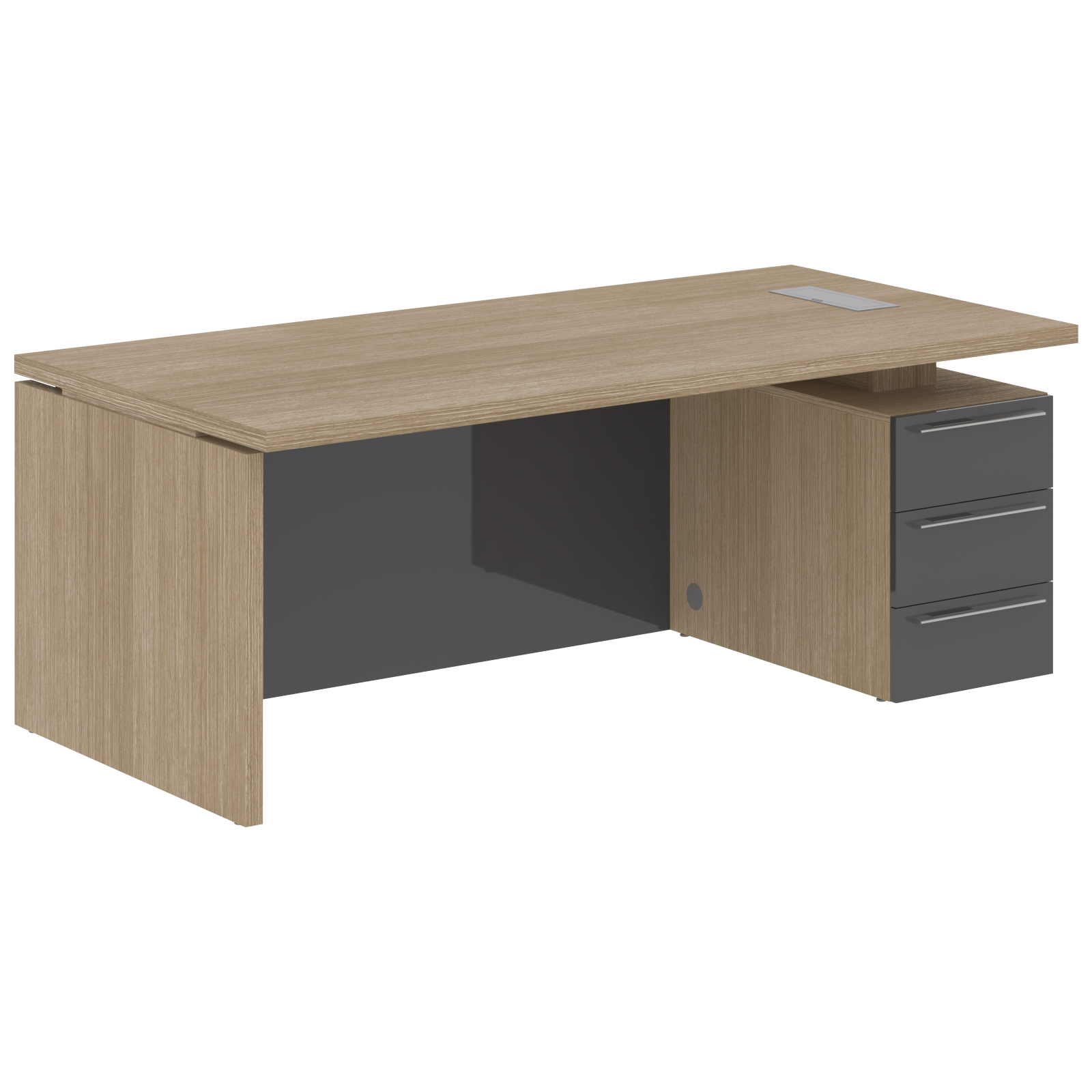 Стол письменный СП-064-25-23(R) Дуб Натуральный/Серый глянец 2000х900х750 KANON