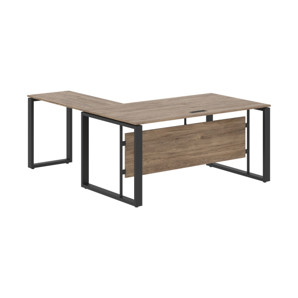 Стол руководителя угловой ECT 1619 Кария Пальмира/Антрацит 1600х1900х750 ENIO