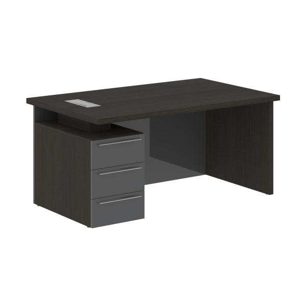 Стол письменный СП-064-25-24(L) Дуб Мореный/Серый глянец 1600х900х750 KANON