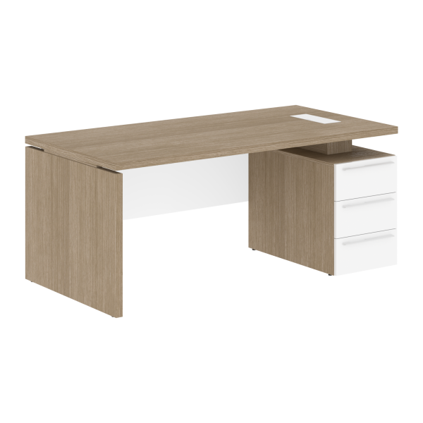 Стол письменный СП-064-25-04(R) Дуб Натуральный/Белый глянец 1800х900х750 KANON