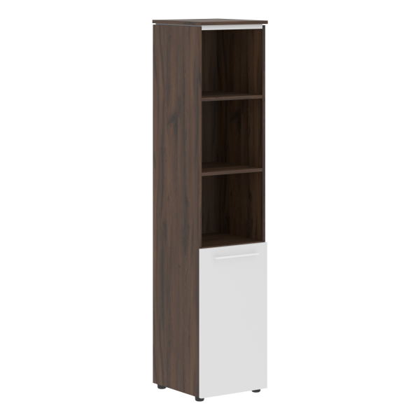 Шкаф колонка с глухой малой дверью MHC 42.5 Белый/Дуб Денвер темный 429х423х1956 MORRIS TREND