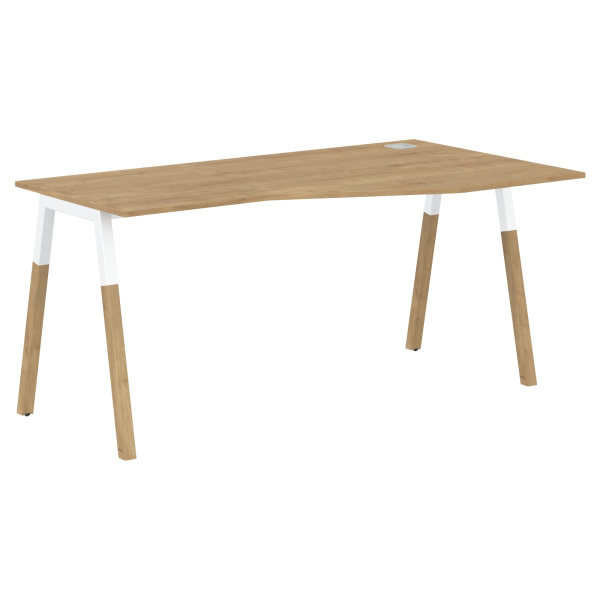 Стол FCT 1567(R) Дуб Гамильтон/Белый-Бук 1580х900(670)х733 FORTA