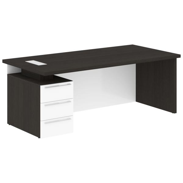 Стол письменный СП-064-25-23(L) Дуб Мореный/Белый глянец 2000х900х750 KANON