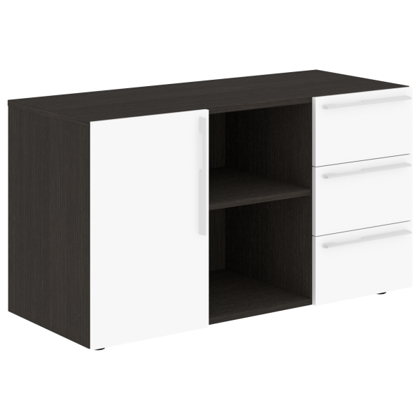 Тумба сервисная СП-064-25-07 Белый глянец/Дуб Мореный 1200х500х670 KANON