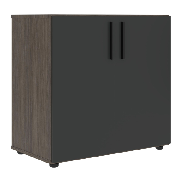 Шкаф низкий широкий VLCS 80.1 Яшма черный/Дуб Сильвер 800х430х781 VELION