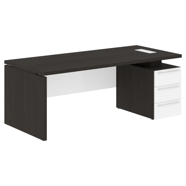 Стол письменный СП-064-25-05(R) Дуб Мореный/Белый глянец 2000х900х750 KANON